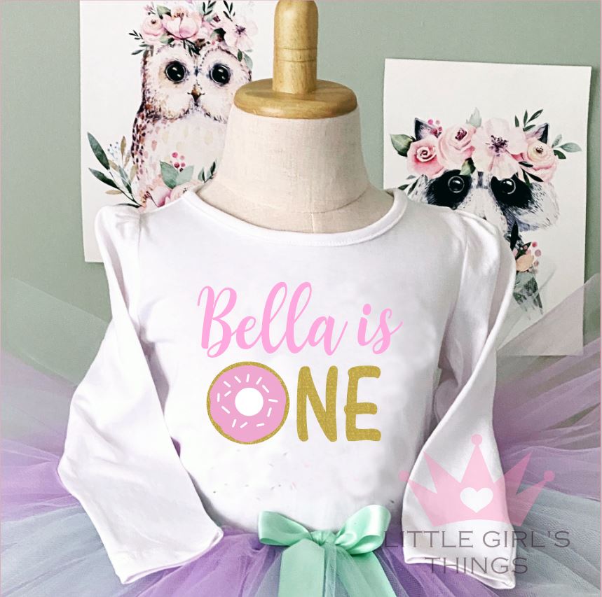 1st Birthday Onesie Sweet One Donut Personalised Little Girl s Things