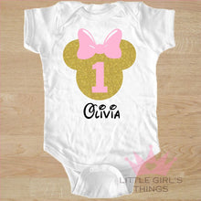 1st Birthday Onesie -  Personalised Mini Pink and Gold