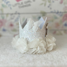 Birthday Crown White - White Chiffon Ruffle