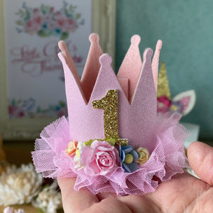 Birthday Mini Glitter Crowns