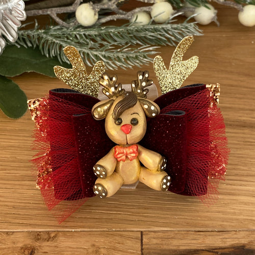 Christmas Chloe Big Bow - Rudolph