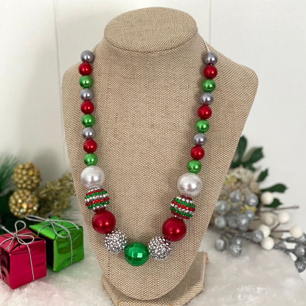 Christmas Necklace - Silver Baubles