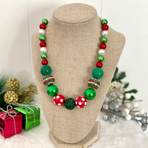 Christmas Necklace - Red Dots