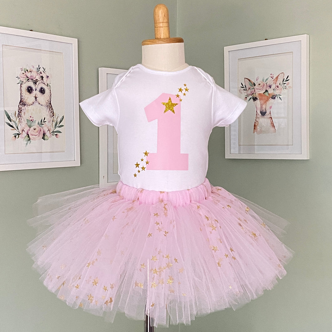 1st Birthday - Twinkle Little Star Tutu + Top Little Girl's Things 1st Birthday - Twinkle Little Star Tutu + Top Little Girl's Things