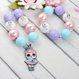 Bubblegum Necklace and Bracelet Set - LOL Crystal Queen