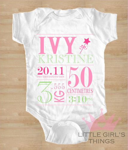 Birth Announcement - Pink and Green