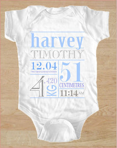 Birth Announcement - Blue and Grey