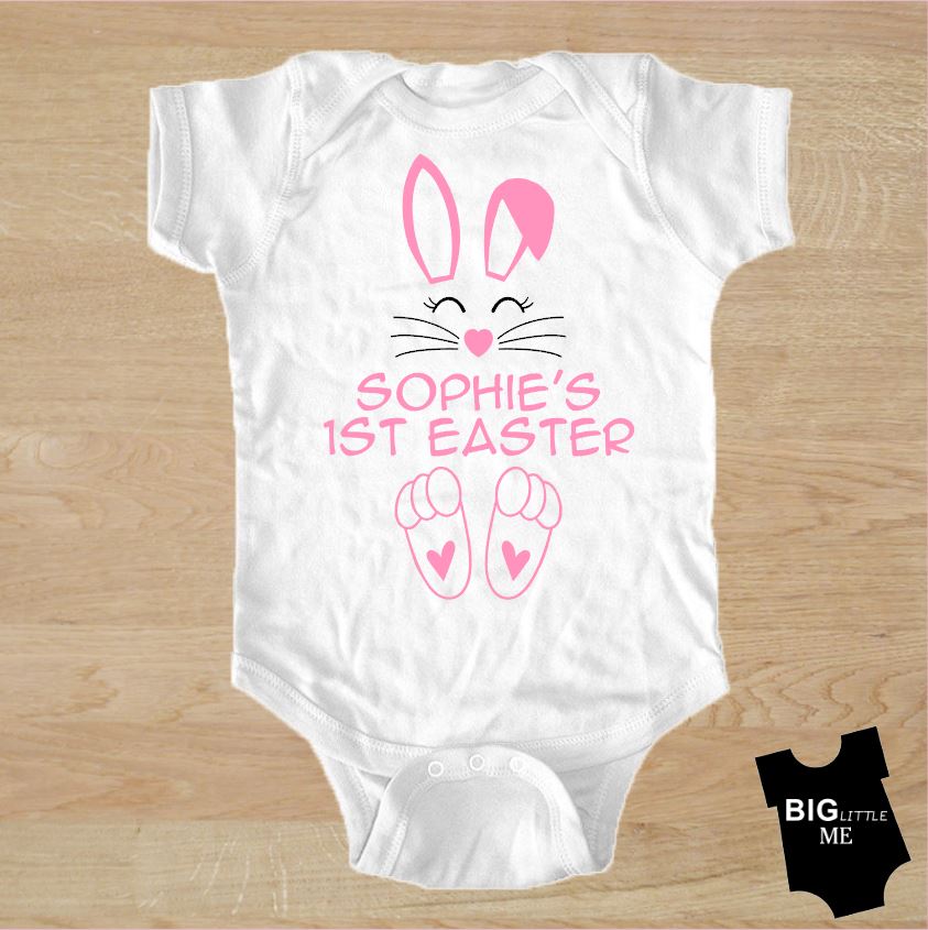 Easter Onesie - My First Personalized Bunny Pink