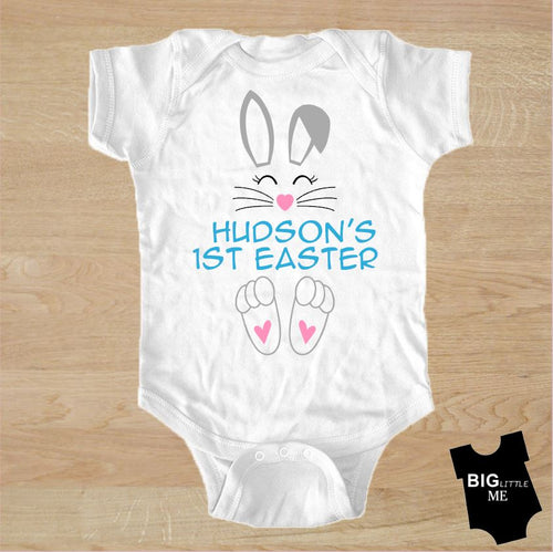 Easter Onesie - My First Personalized Bunny Grey