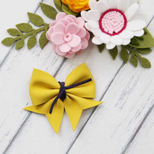 Sally Bow - Mustard Suede