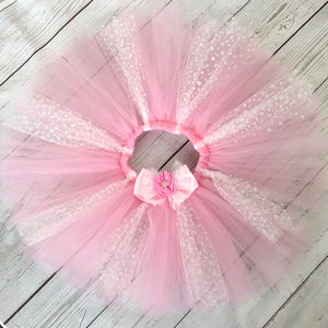 1st Birthday - Pink & White Glitter Dot Tutu & Top