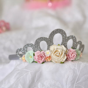 Birthday Tiara -  Silver Glitter Crown