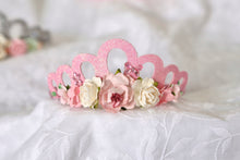Birthday Tiara -  Pink Glitter Flower Crown