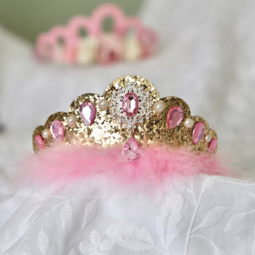 Birthday Tiara -  Gold Glitter Crown