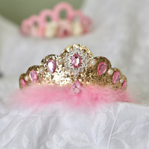 Birthday Tiara -  Gold Glitter Crown