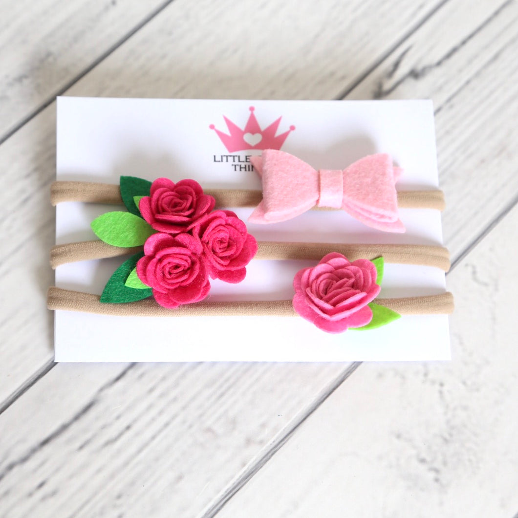Flowers and Bow Triple Pack