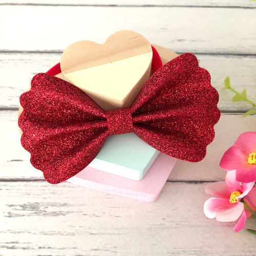 Kalliope Bow - Red Glitter