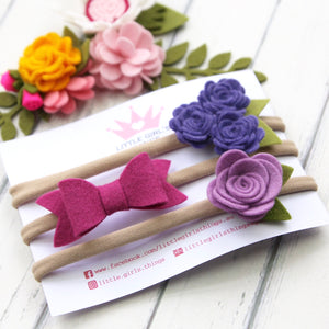 Felt Flowers and Taylor Bow Triple Pack