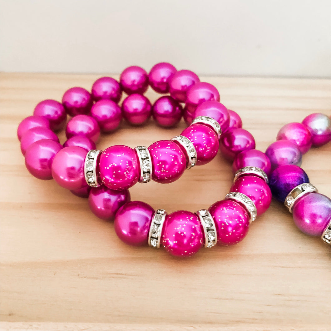 Bubblegum Bracelet - Sparkles and Bling Raspberry
