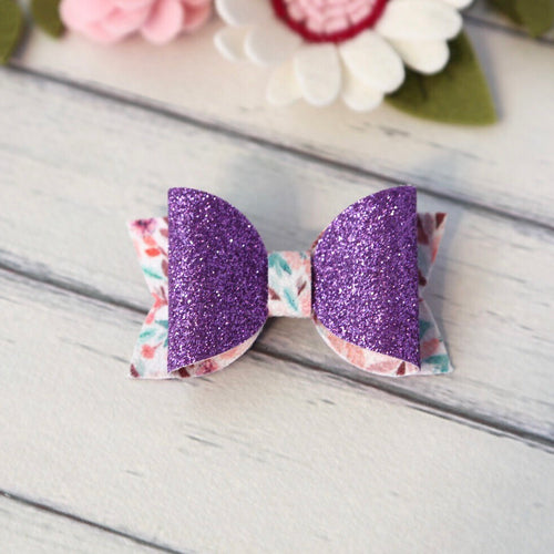 Lucy Bow - Purple Glitter Floral