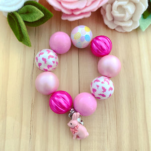 Bubblegum Bracelet - Easter Pink Bunny Charm