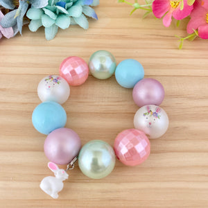 Bubblegum Bracelet - Easter Pastel with Bunny Charm