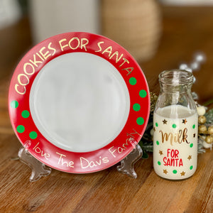 Santa Plate Set - Cookies for Santa RED Plate