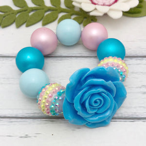 Bubblegum Bracelet - Blue Flower