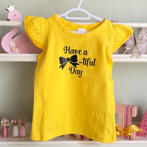 Yellow Flutter - Bow Bodysuit/Tee