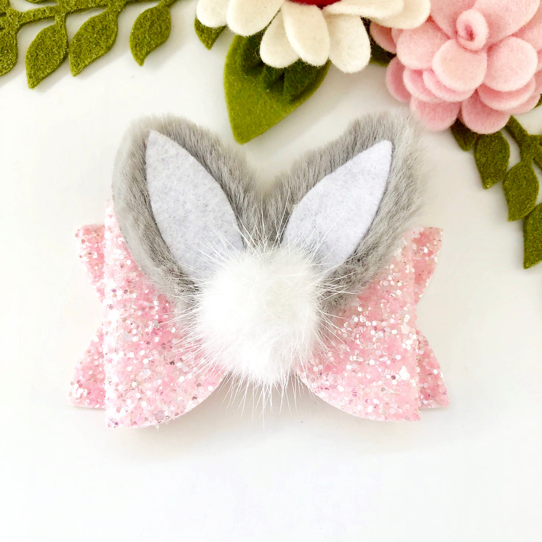 Calli Bow - Easter Grey Bunny