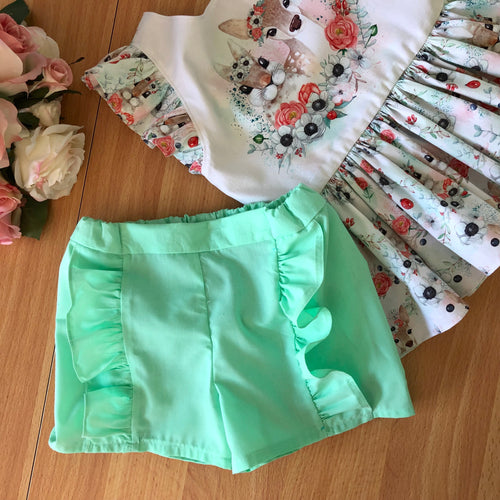 Ruffled Front Shorts