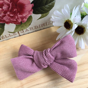 Evie Corduroy Bow - Dusty Pink