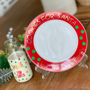 Santa Plate Set - Cookies for Santa RED Plate